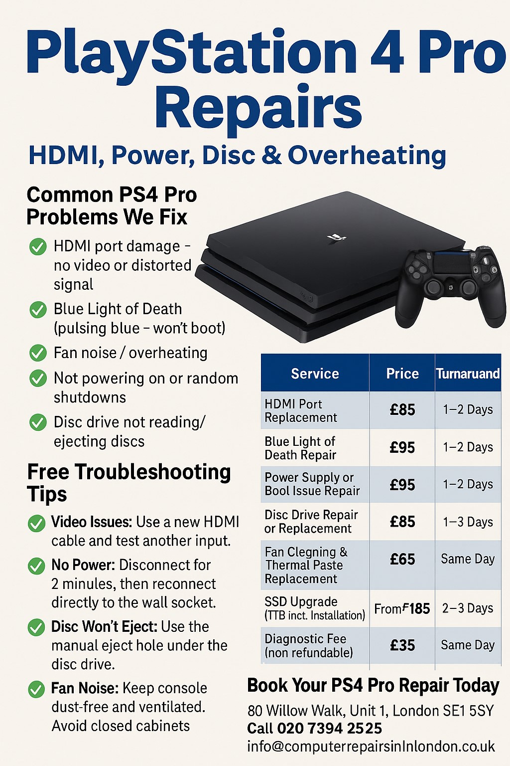 playstation 4 pro repair